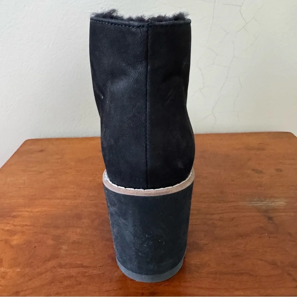 Eileen Fisher Alpine Boots Booties Wedge Black Size 8.5